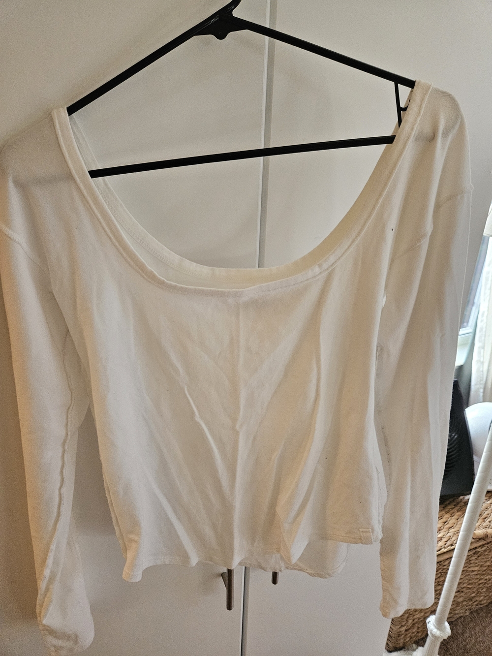 We The Free White Scoop Neck Long Sleeve Top